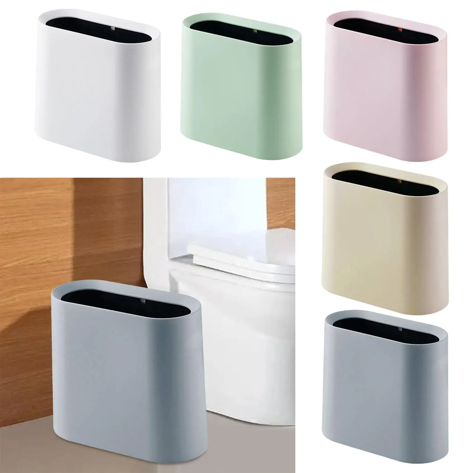 

Slim Trash Can Garbage Can Washable Multipurpose Modern Easy to Clean Waste Bin for Office Bedroom Home Living Room Kitchen