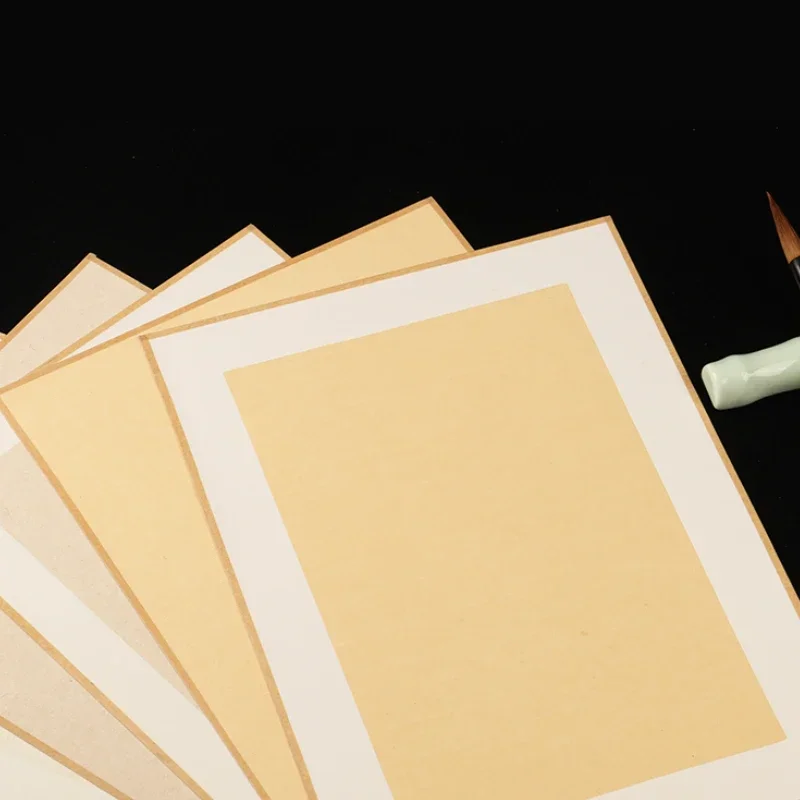 Retro Xuan Paper Cards Mulberry Paper Cards Chinese Brush Calligraphy Rice Paper Landscape Freehand Drawing Papier Papel China