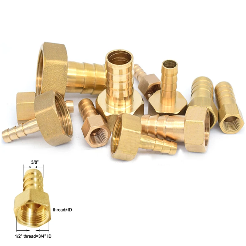 Conector de pagode pneumático 6 8 10 12 14 16mm mangueira conector de farpa rosca fêmea 1/8 1/4 3/8 1/2 encaixes de tubulação de bronze