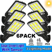 1~6PCS Solar Wall Lamp Motion Sensor 3 Working Modes Outdoor Garden Courtyard Security Waterproof Decoration Street Lights