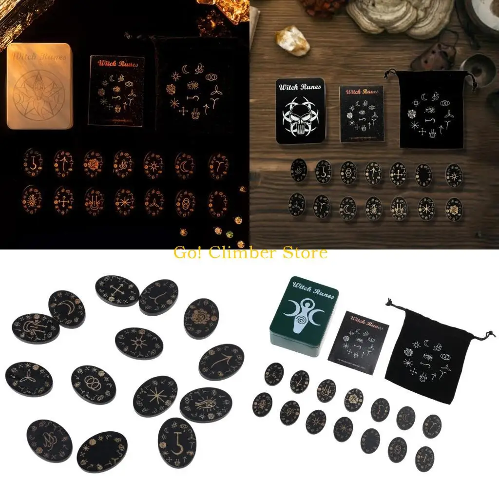 

Q84C ручной работы ручной работы в деревянных руне Game Game Props Family Game Family Runic Stone