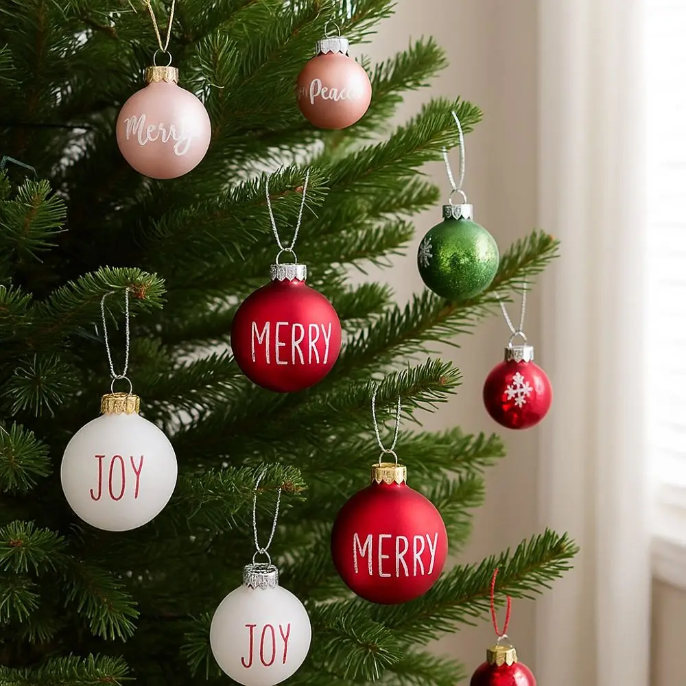 

Painted Glass Christmas Ball Ornaments Hanging Glitter Xmas Baubles Handmade Christmas Tree Decoration Xmas Tree Decoration