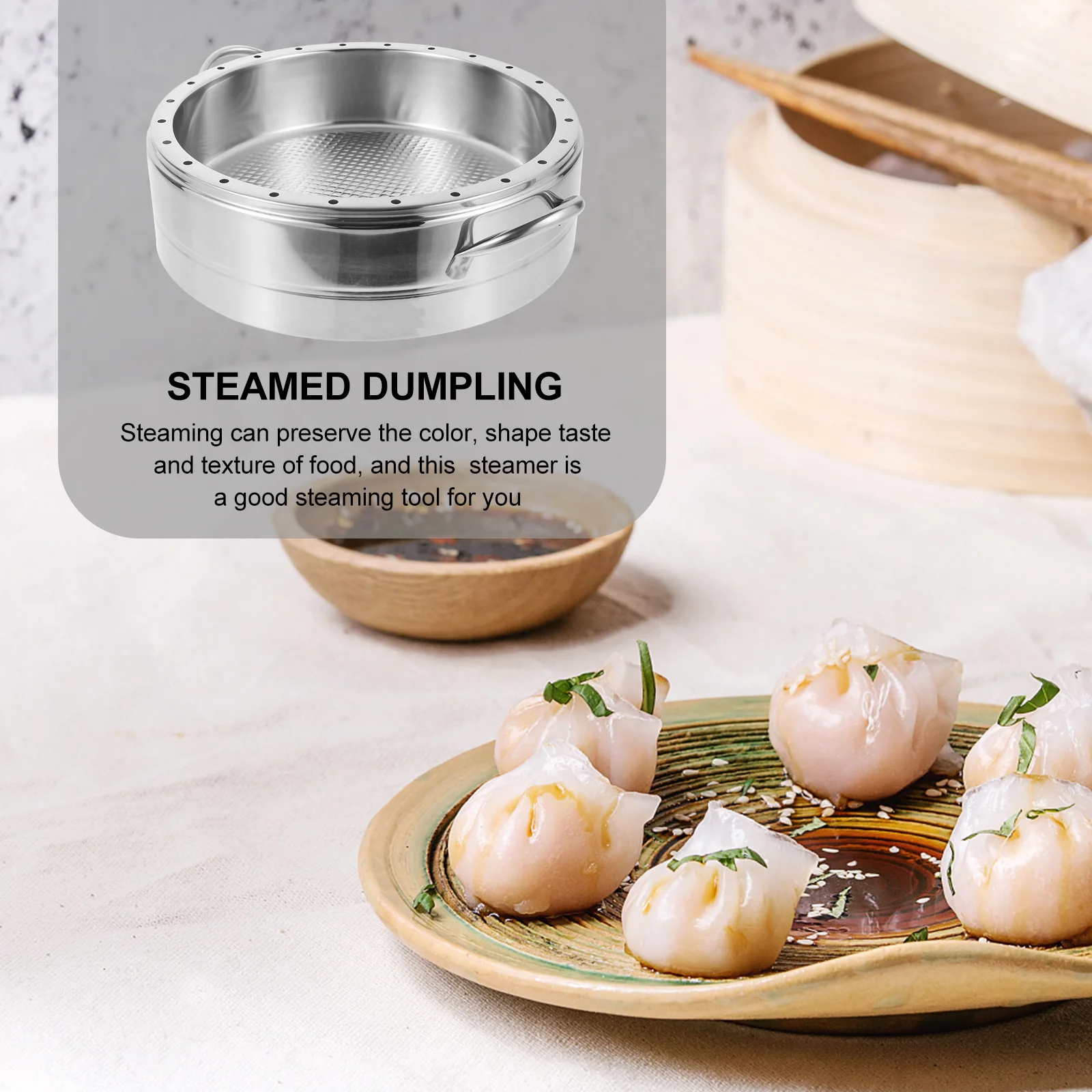 

Thickened Stainless Steel Food Steamer Premium Multi-Functional Kitchen Gadget Easy to Clean Smooth Surface for Various