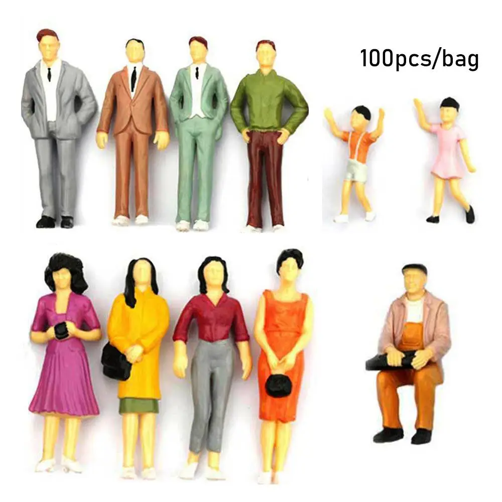 ABS Material Mixed Color Pose 1:100/1:150/1:75/1:50 Scale Model Building Passengers Train Scenery DIY Character People Figures