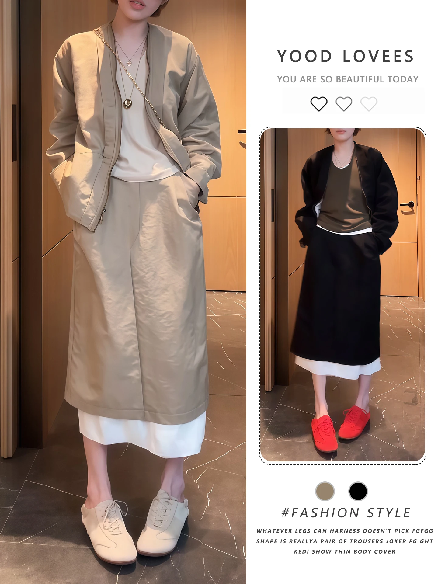 

Laid-back Casual Set Spring Autumn 2026 New Korean Style High-End Feel Outerwear Half-length Skirt One Whole Outfit Two-piece...
