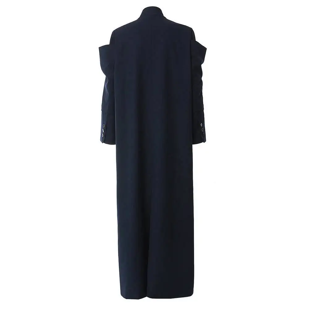 BJTZ Temperamento Giacca da donna elegante con scollo a V Giacca da donna a maniche lunghe da ufficio alla moda allentata di media lunghezza