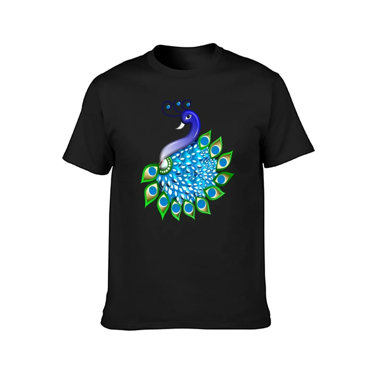 Peacock Art Design T-Shirt cute tops oversized fitted t shirts for men