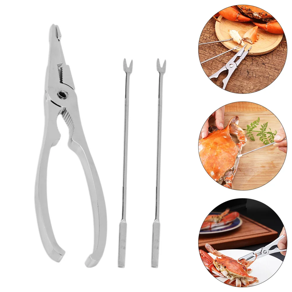 

Fork Crab Eating Tool Seafood Crackers Stainless Steel Lobster Forks Kitchen Accessories