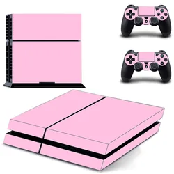 Pure Pink Color PS4 Fat Skin Sticker Decal Cover for Console and 2 Controllers PS4 Normal Skin Sticker Vinyl