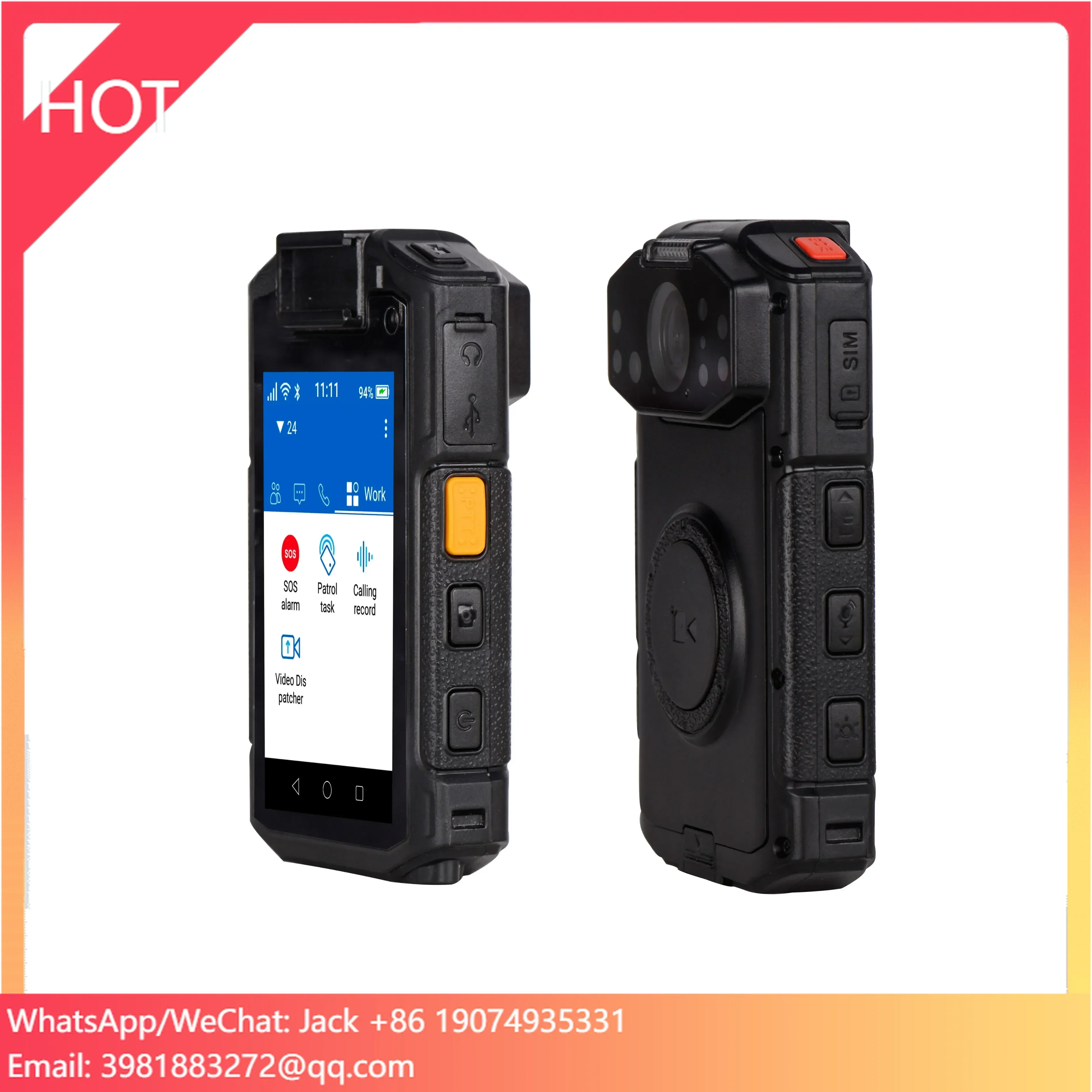 CAMORO Walkie Talkie I-10 Waterproof IP68 Security Guard Patrol 4G Woki Toki WIFI BT Wireless Records Body-worn Camera