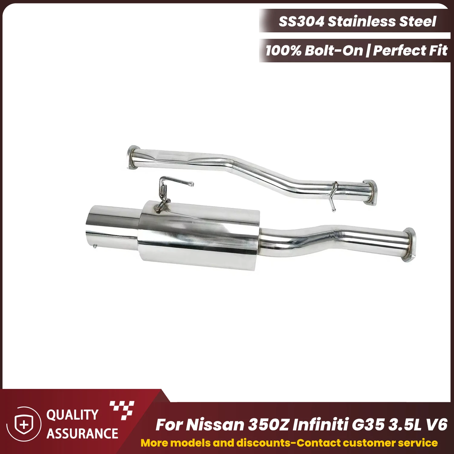 

ECCF Sporty Catback Exhaust For Nissan 350Z Infiniti G35 3.5L V6 Aggressive Exhaust Sound Performance Upgrade Easy Installation