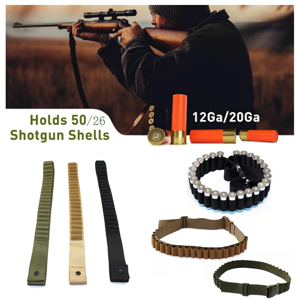 

26/50 Slot Shotgun Tactical Shoulder 12G Bullet Belt CS Field Hunting Shooting Shotgun Bandoliers Carrier