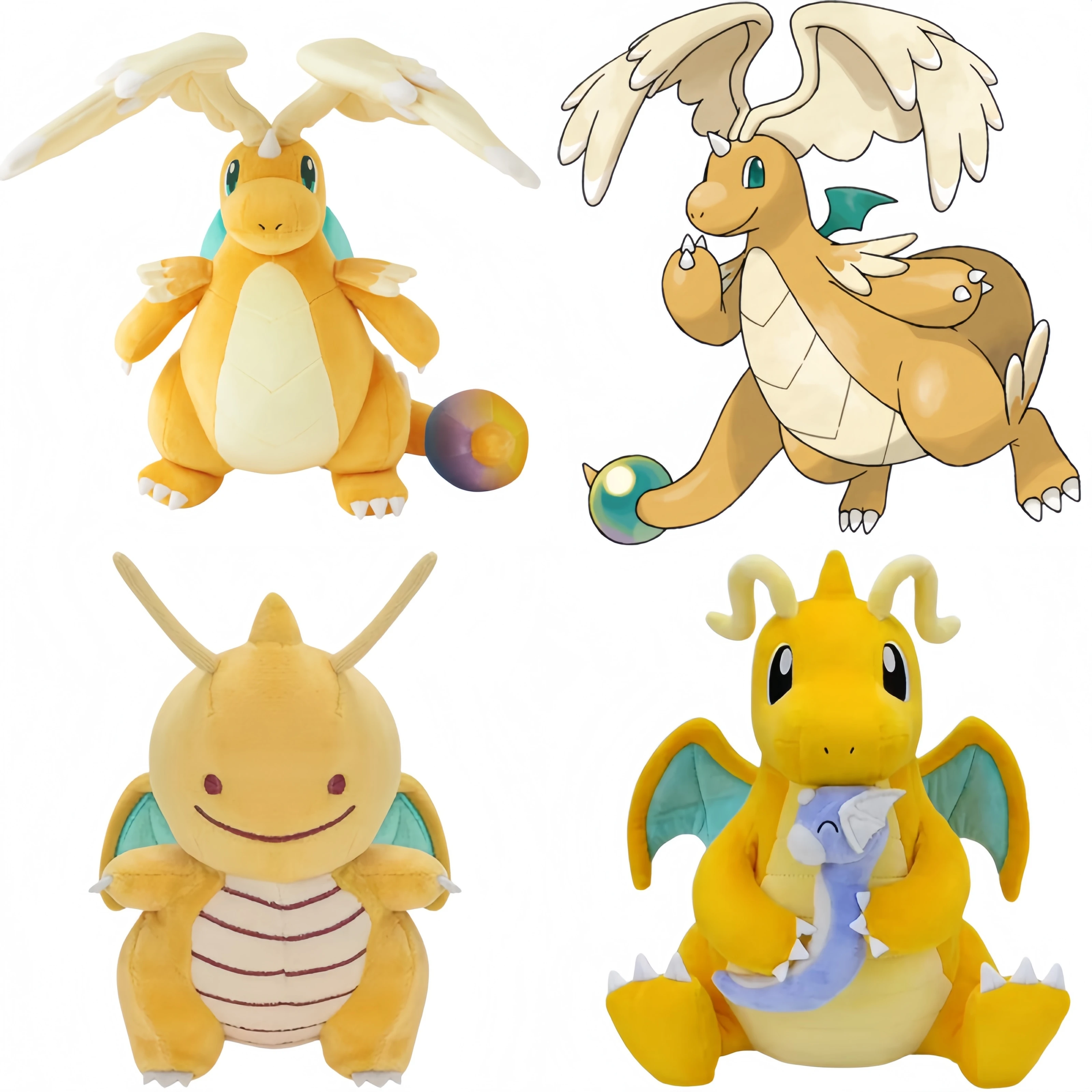 Pokemon Pokopia Ditto Transformation Dragonite Stuffed Toys Cartoon&Cute Mega Dragonite Charizard Dragonite Holding Dratini Doll