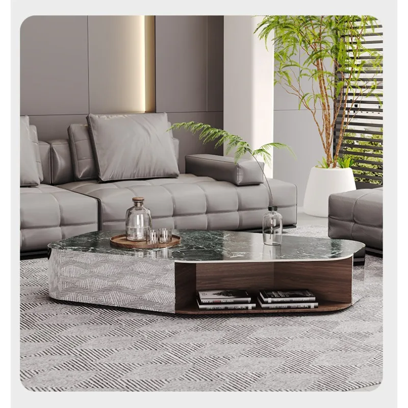 Italian rock slab coffee table minimalist diamond living room household rectangular coffee table light luxury coffee table