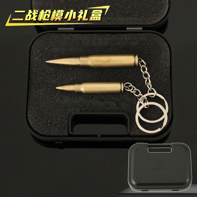 Mini Gun Model Alloy Pendant Rifle Buretta SVD AK47 RPK Metal Weapon Keychains Boxed Boys Gifts Collections Accessories