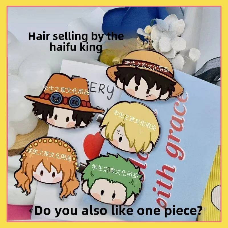 

Anime one piece hairpin road Flying Sauron Ace bangs clip student cute duckbill clip Anime anime cartoon headdress gift