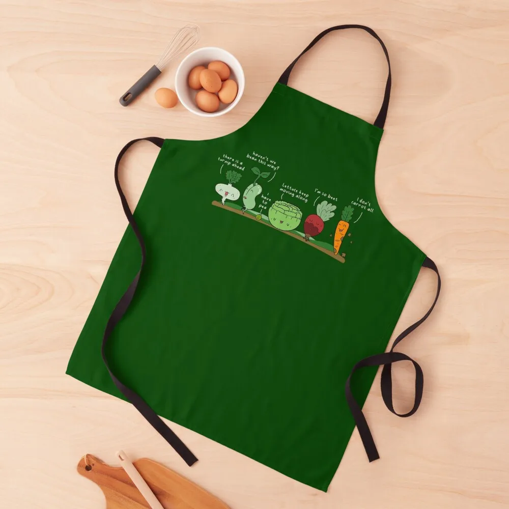 Vegetable Puns with Veggies on a Trail Apron Bib For Kitchen for kitchen useful Apron