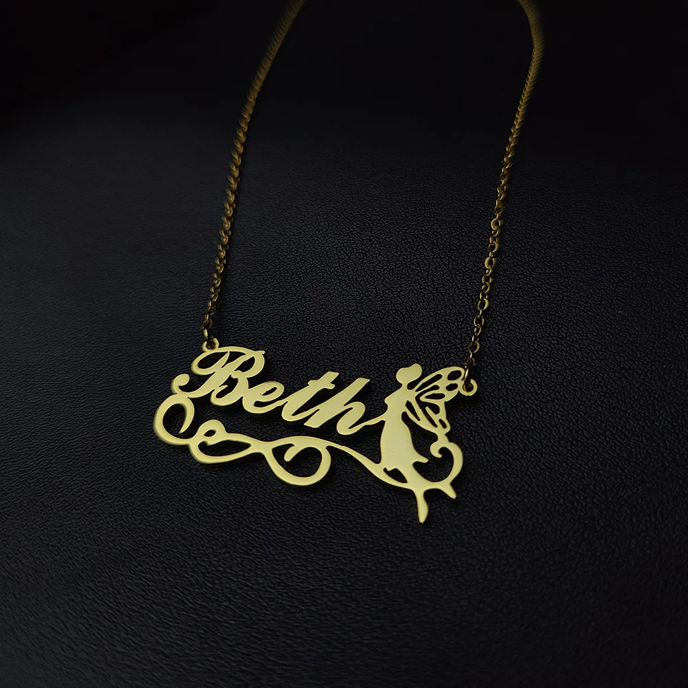 

New 2023 Customized Name Necklace For Women Baby Initial Name Pendant Necklaces Bridesmaid Best Lover Jewelry