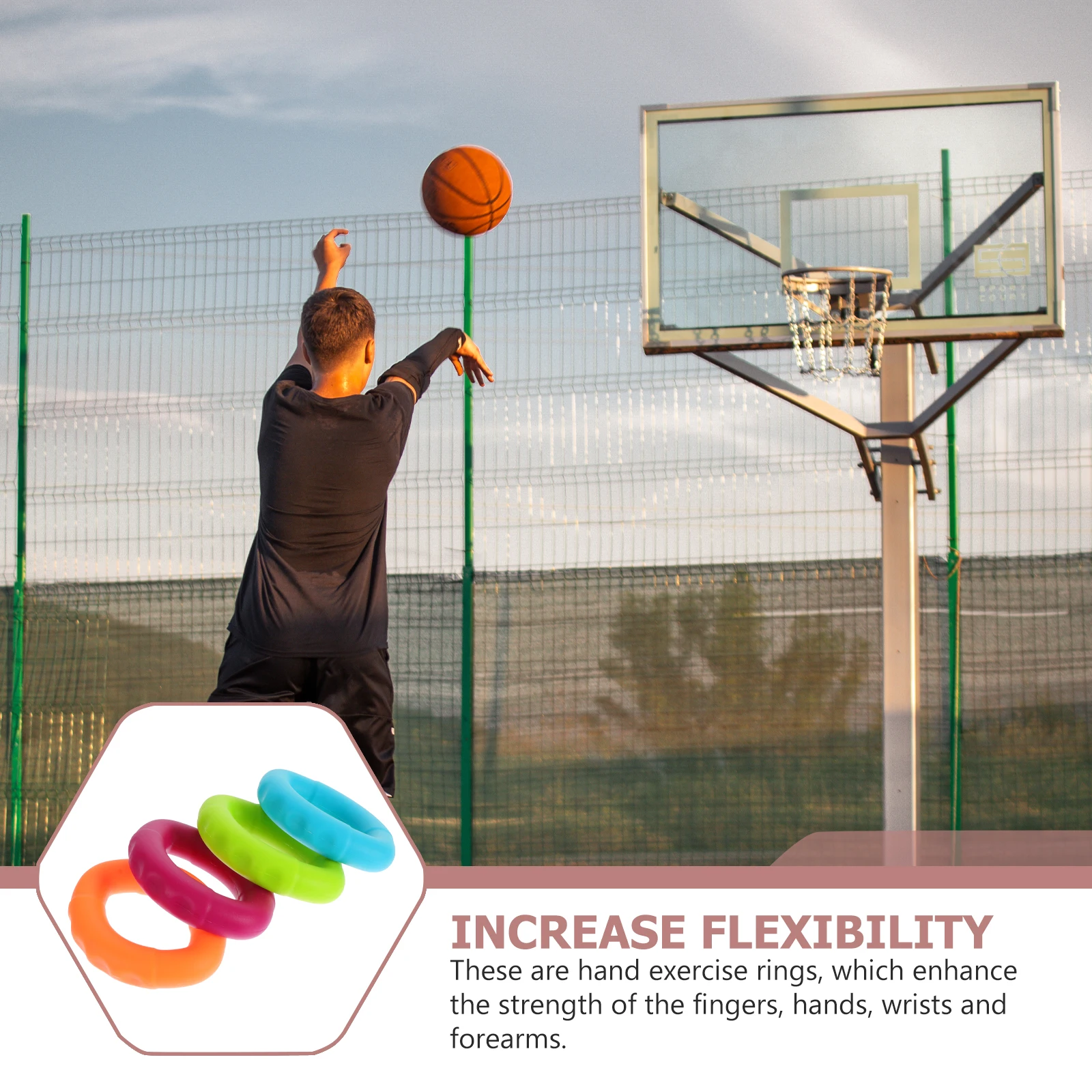 

4Pcs Silicone Hand Exercisers Grip Rings Finger Strength Training Tool for Athletes Musicians Therapy Patients