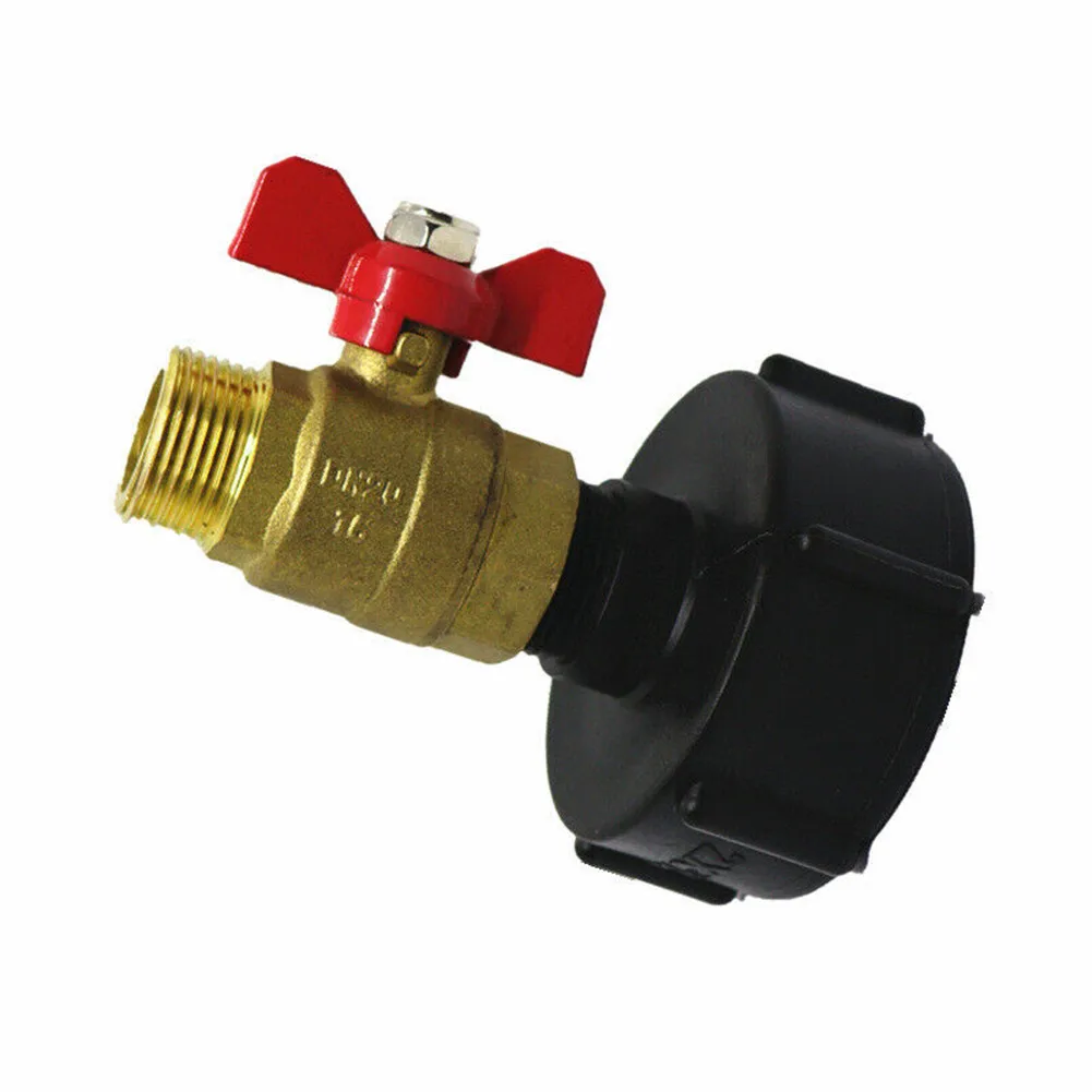 Reliable and High Functioning IBC Tote Water Tank Adapter with 330 gallon capacity featuring Brass Hose Faucet Valve Connector