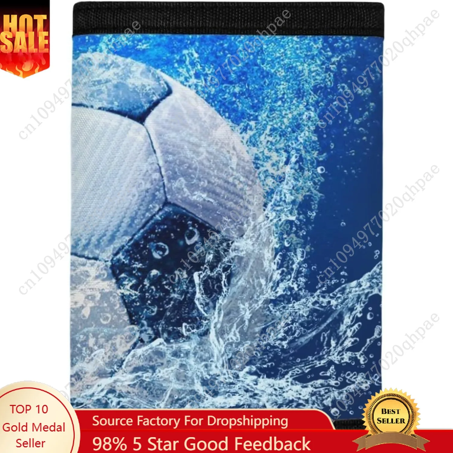 GIFTPUZZ محفظة بنمط كرة القدم للأولاد والبنات محفظة رياضية ثلاثية الطي مع جيب للعملات المعدنية محفظة مبتكرة لهدايا الأطفال