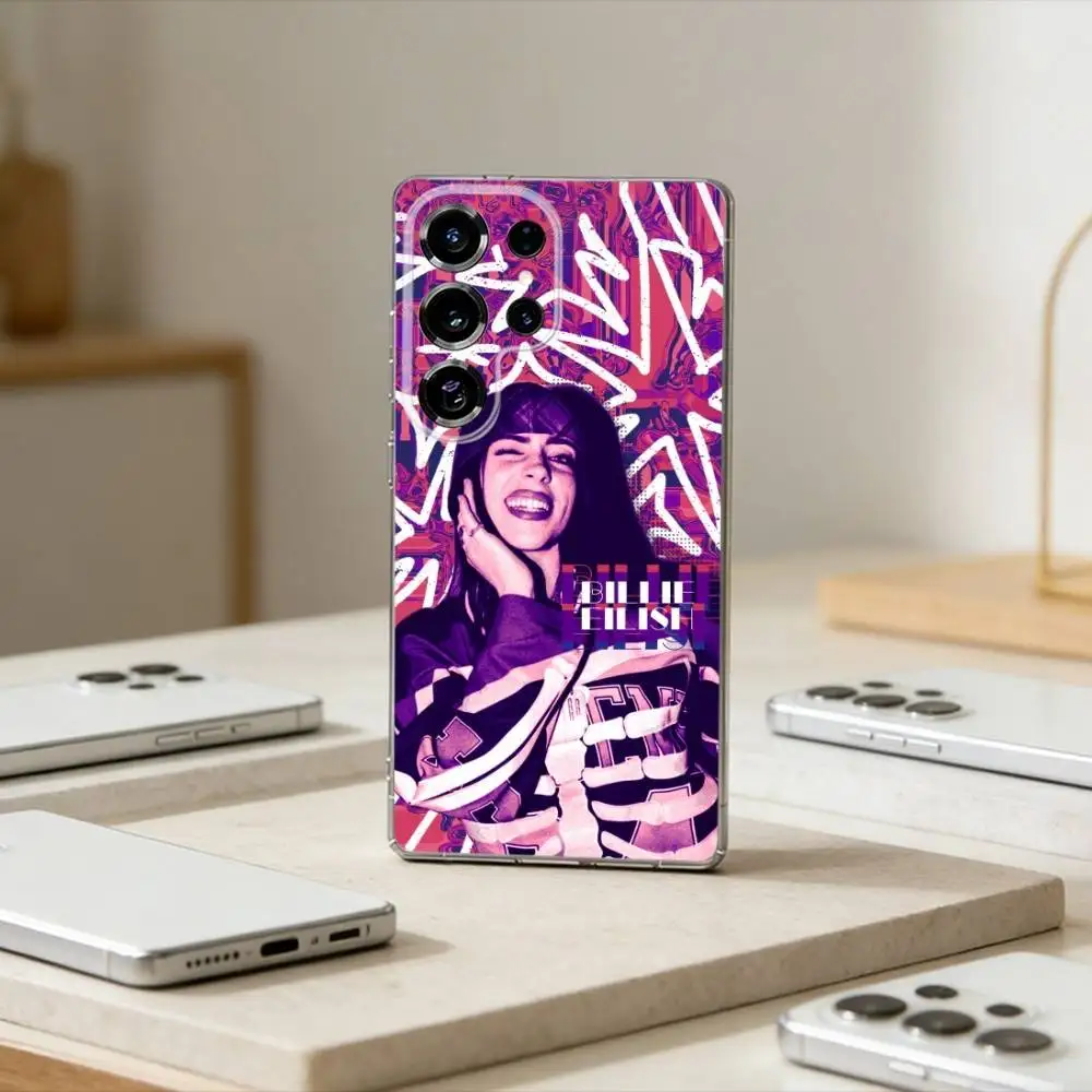 

Singer B-Billie Eilish Phone Case For Samsung S25,S24,S21,S22,S23,S30,Ultra,S20,Plus,Fe,Note,10,9,5G Transparent Cover