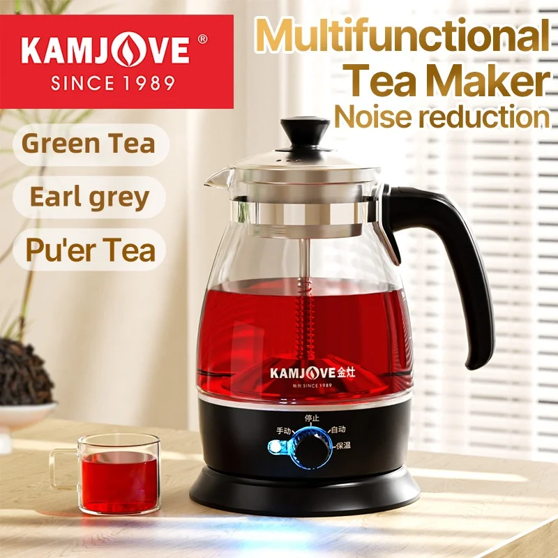 

KAMJOVE Electric Kettle Automatic Intelligent Household Health Thermo Pot,Glass Water Kettle Steam Teapot Coffee Tea Infuser