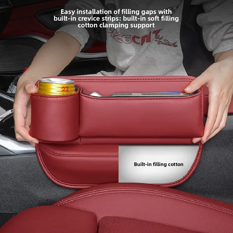 

For Audi A4 B9 8W A5 F5 2016~2023 Car Seat Side Gap Storage Box Wallet Keys Card Phone With Cup Holder Organizer Bag Accessories