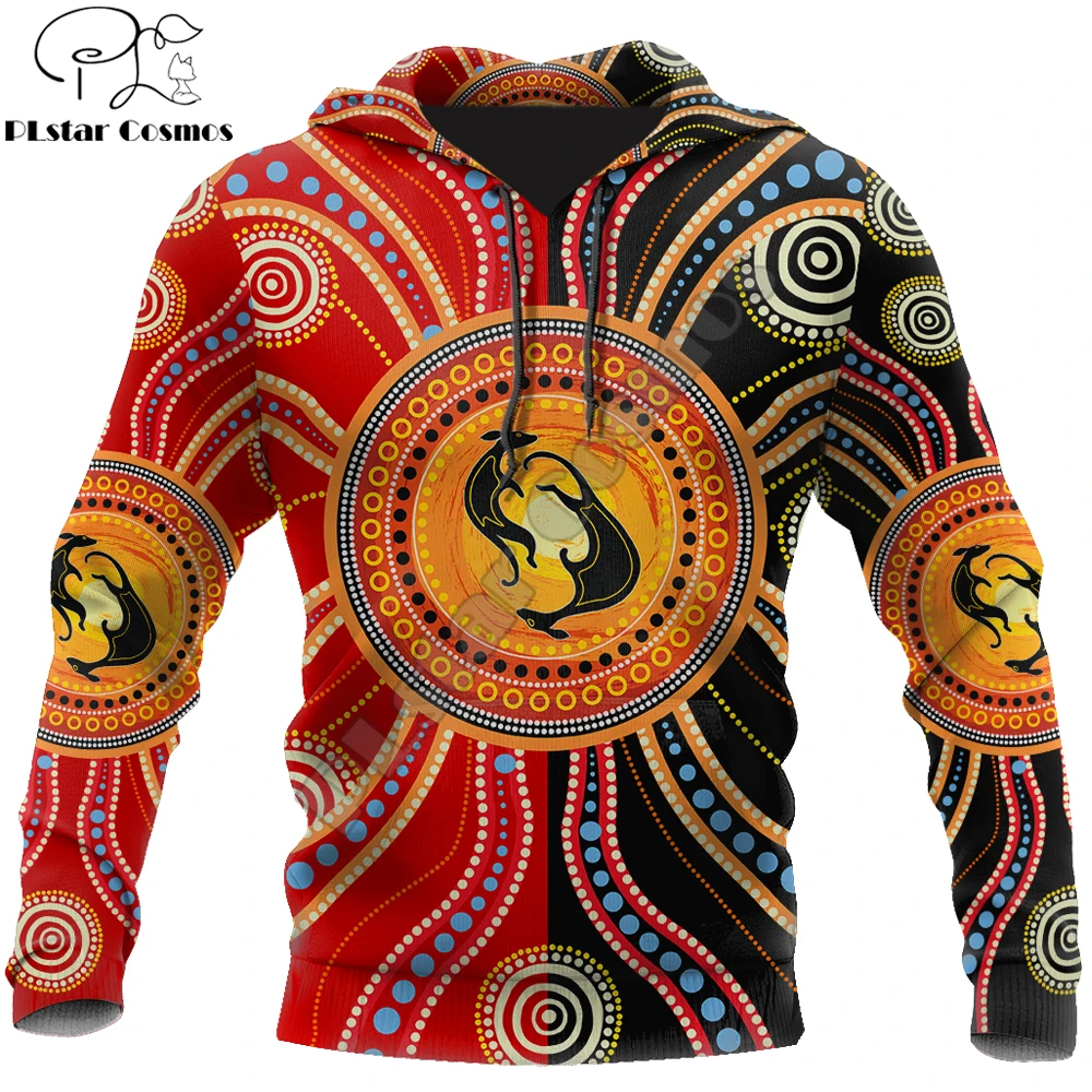 Aboriginal Kangaroo Indigenous Painting Art 3D Printed Autumn Men Hoodies Unisex Casual Zip Pullover sudadera de hombre ADW17