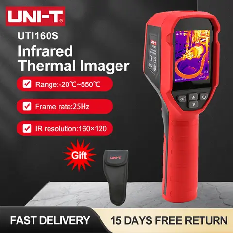 UNI-T UTi160S 적외선 열 화상 카메라 휴대용 열 화상 카메라 충전식 28G 0.1-0.99 방사율 IR 열 화상 카메라