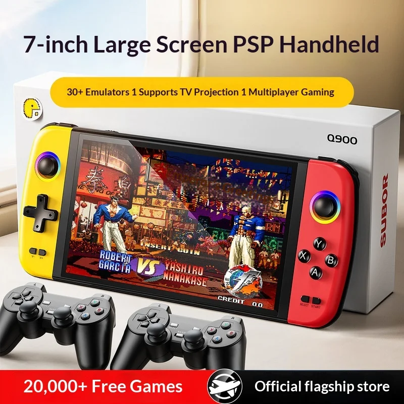 Powkiddy Handheld Game Console 7 Inch Hd Screen Open Source Retro Game Support Tv Output Dual Controllers Holiday Gift For Adult