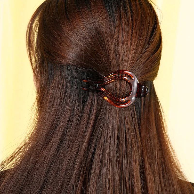Pinzas para el pelo grandes para mujer, pinza de plástico acrílico con flor, garra de pasador con pico de pato, horquilla para niña, herramientas de