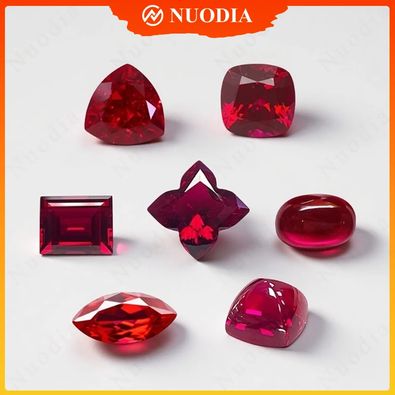 Top Lab Grown Ruby Marquise/Rectangle/Trillion/Plum Blossom/Sugar Tower/Smooth Surface Oval Cut Pigeon Blood red Selectable AGL