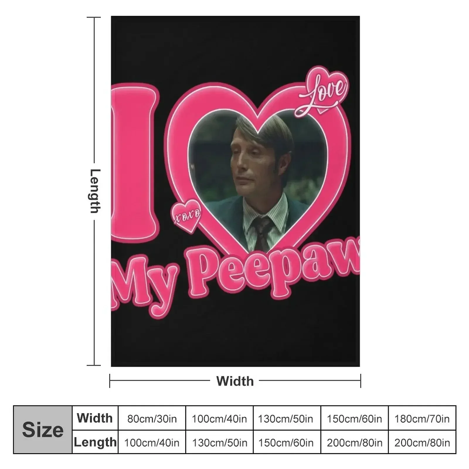 i love my peepaw mads mikkelsen Throw Blanket couch cozy soft plush fuzzy picnic outdoor blanket