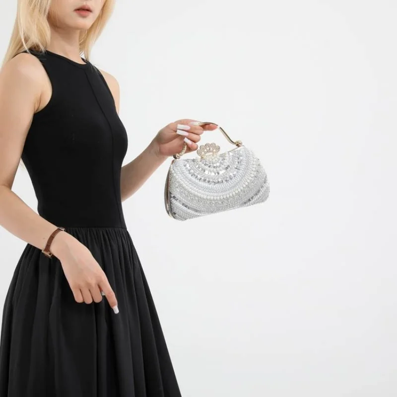 

Elegant Quilted Leather Shoulder Bag - Luxury Brand Inspired Women's Crossbody With Removable Chain, Fashion Clutch