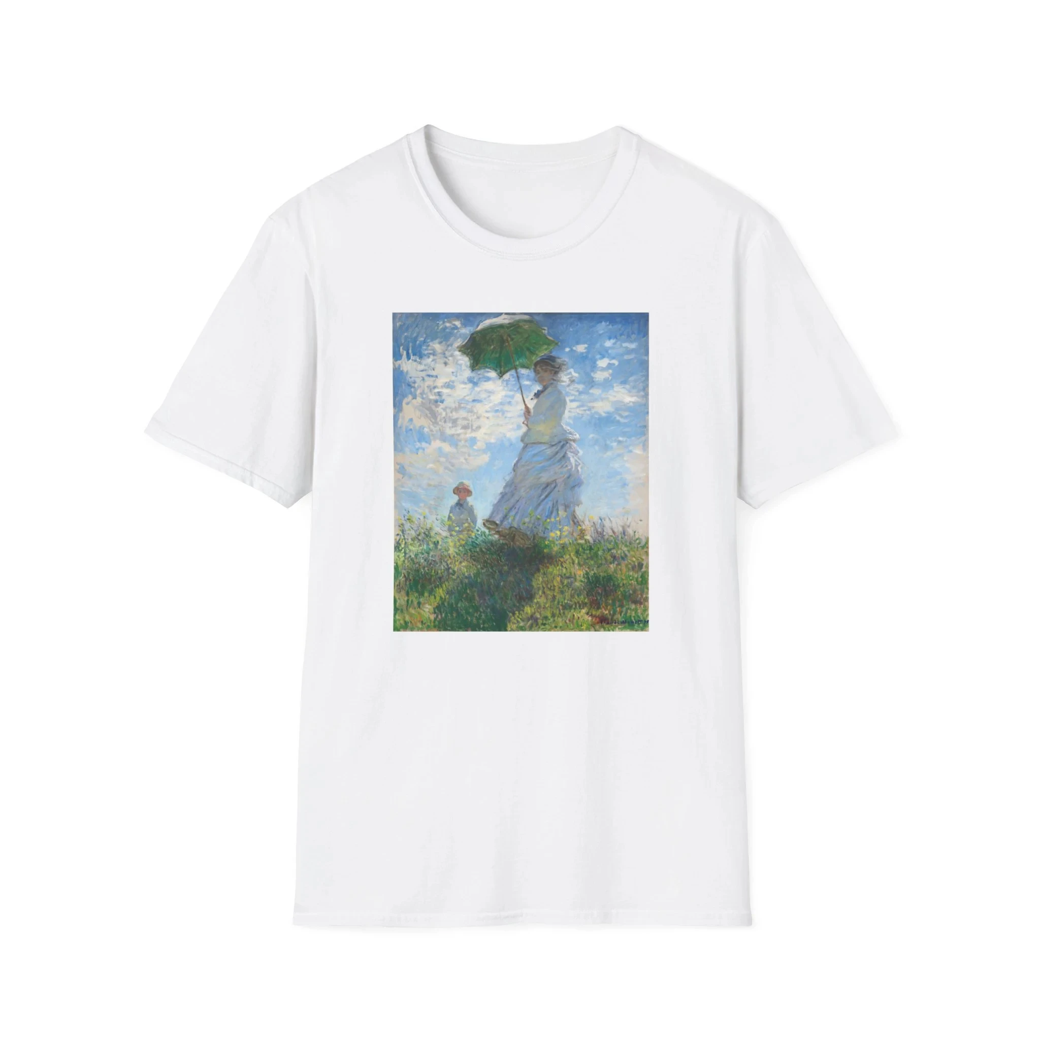 Camiseta artística de manga corta para mujer, camiseta con cuello redondo y estampado de Madame Monet y Son, primavera y verano