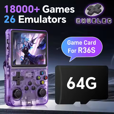 Game Card for R36S with 18000+ Retro Game 64G Gaming Card for PSP/PS1/GB/GBA/GBC/MD/SFC/CPS1/CPS2 EmuELEC4.7 Plug&amp;Play Game Card