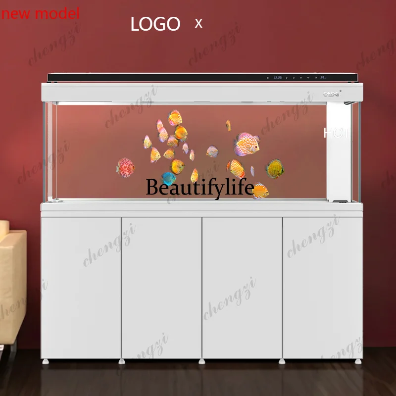 M138 Fish Farm Shrimp Aquarium Indoors Decoration Ornamental Fish Glass Aquarium Live Fishing Tub Living Room Furniture