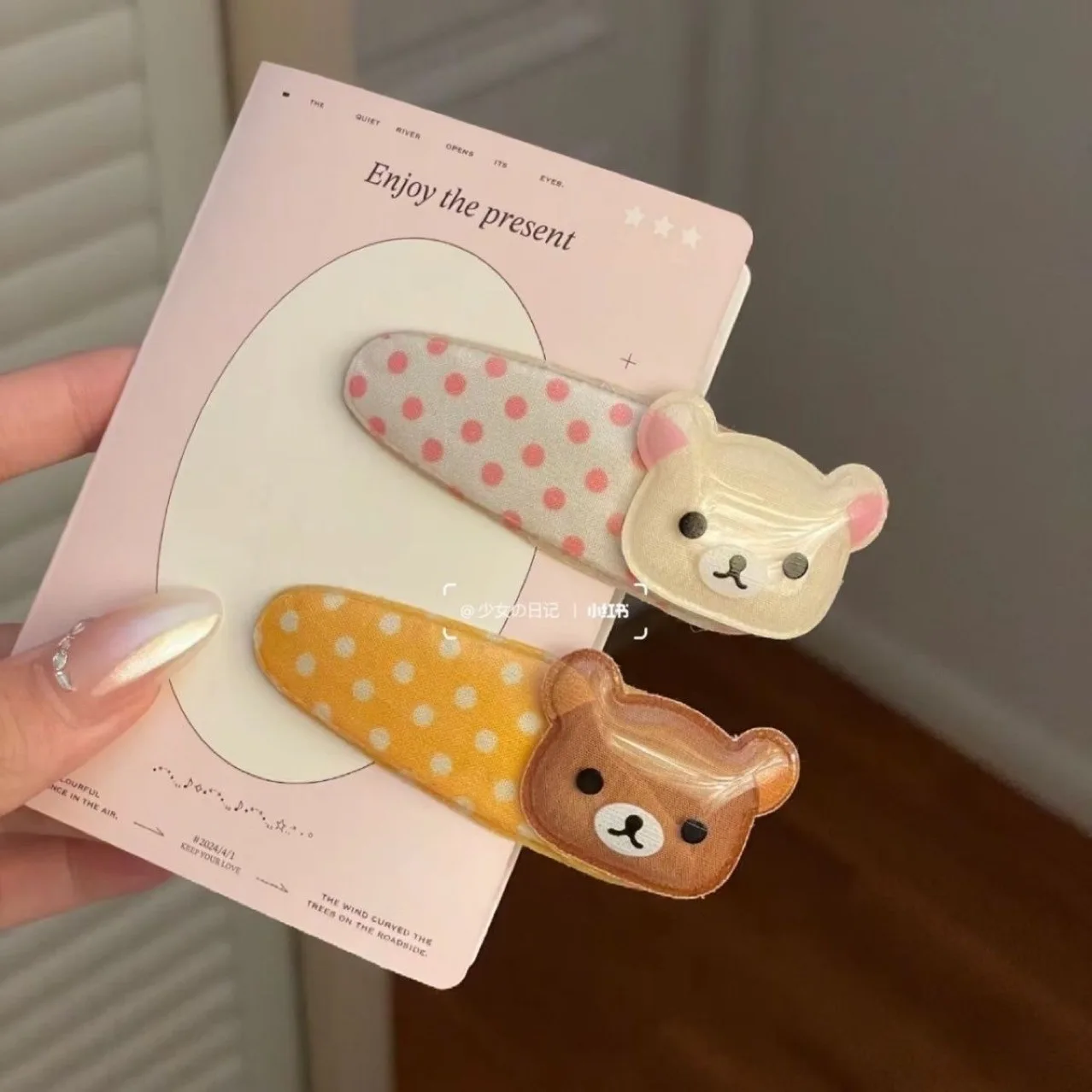 لطيف Rilakkuma مشبك شعر للفتيات Lazybear Korilakkuma مشبك شعر بولي Leather دبوس الشعر الجلود موضة أغطية الرأس إكسسوارات الشعر النساء هدية #6