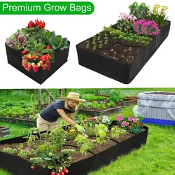 4/8 Grids Garden Raised Planting Bed Fabric Raised Garden Bed Square Felt Garden Flower Grow Bag Vegetable Planter Pots