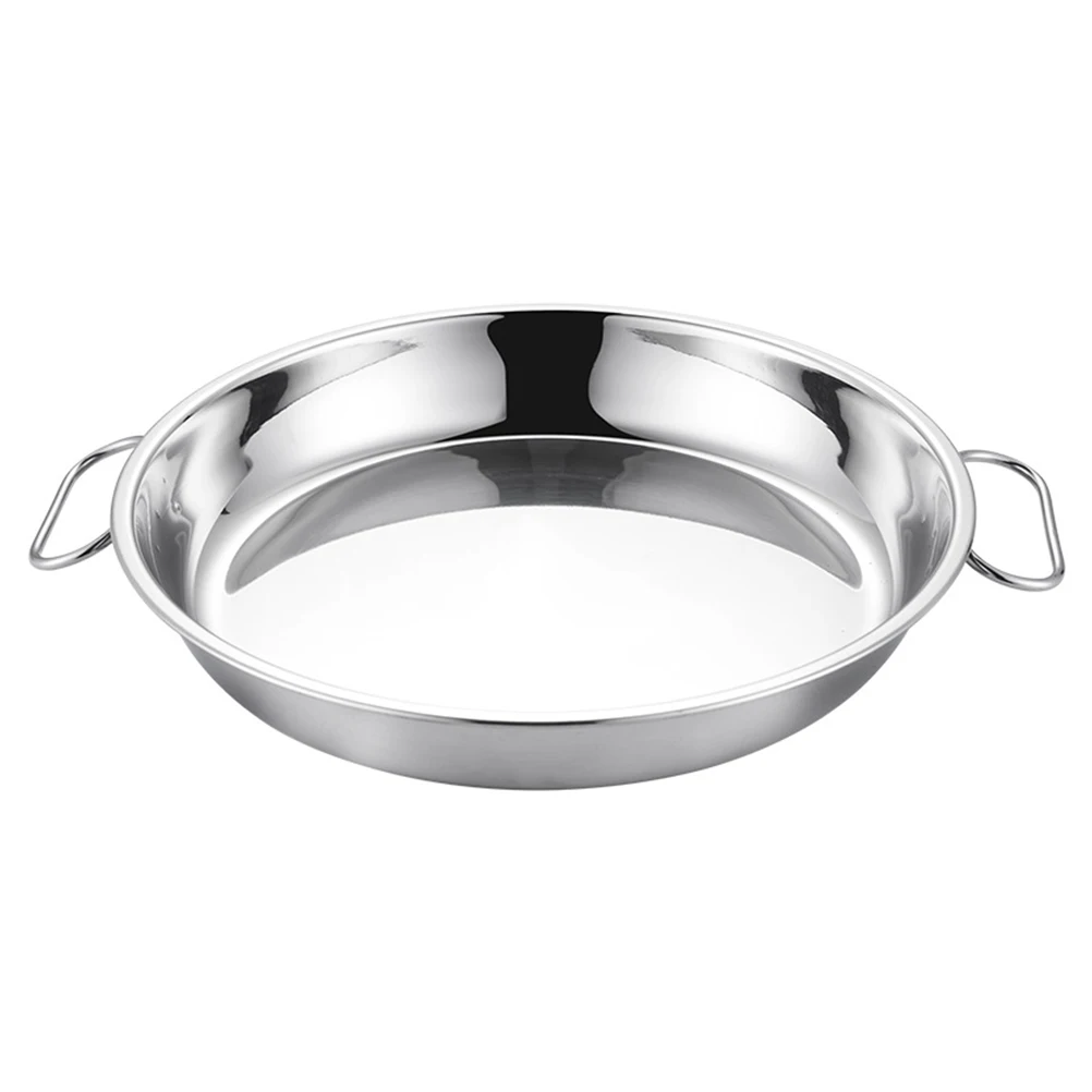 

Stainless Steel Plate Round Fruit Kitchen Dinner Holder Dessert Dinner Holder Smooth Edges Practical Gift