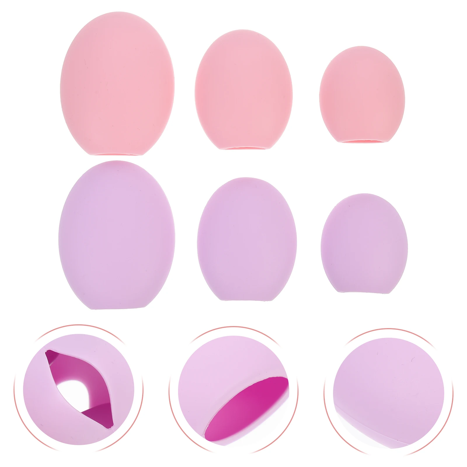 6개입 실리콘 메이크업 브러쉬 뚜껑 변형 방지 브리슬 커버 여행 사무실 학교 가정 일상 보호용