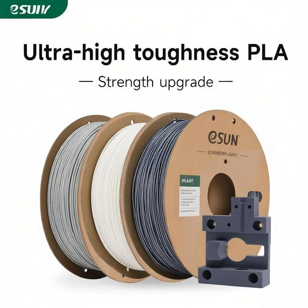 Image of ESUN Ultra-Hochfestes PLA 3kg 3D-Filament 1kg/Rolle 1,75mm Schwarz Weiß Grau 3 Trendfarben Außergewöhnliche Stoß- und Druckfestigkeit FDM 3D-Filament