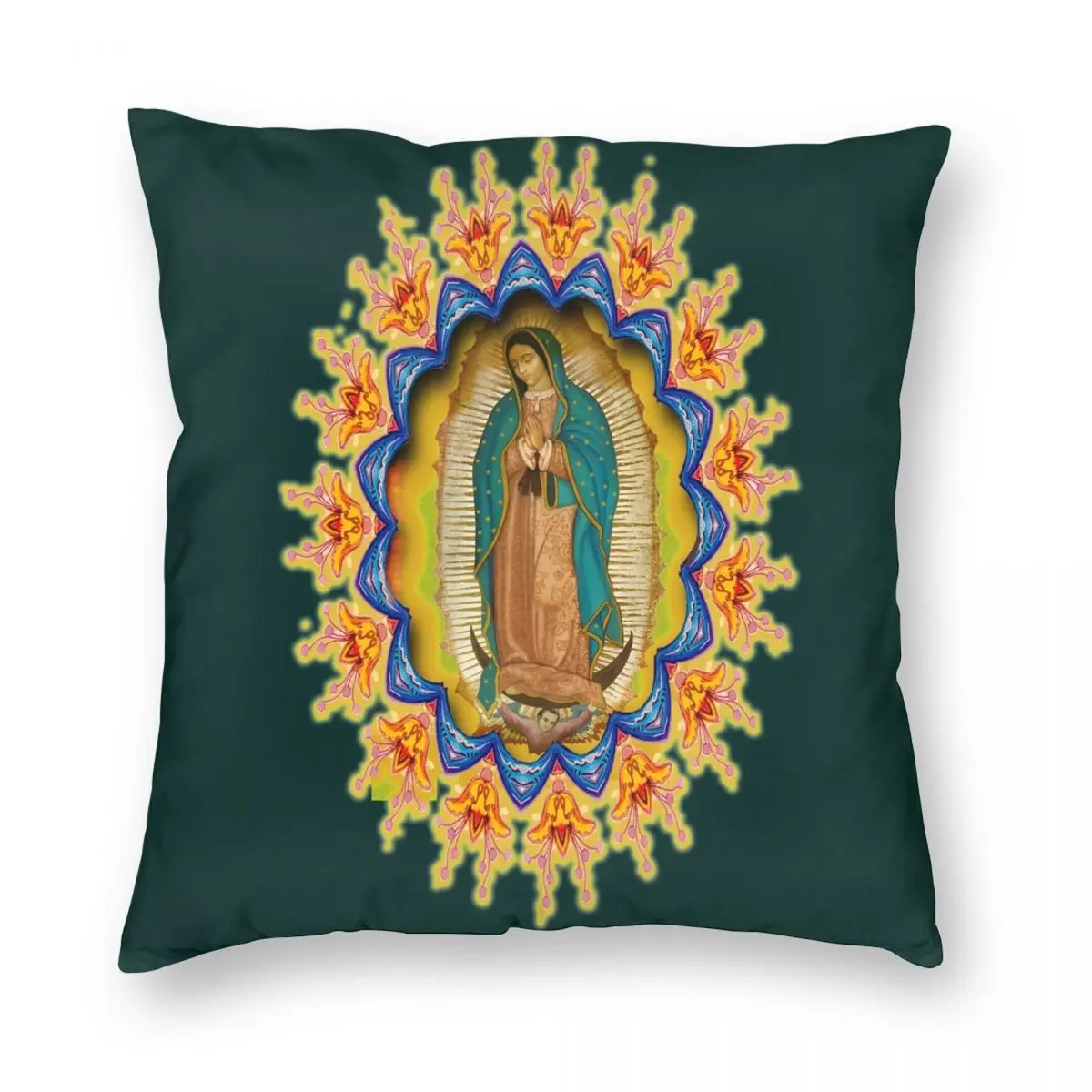 

Our Lady Of Guadalupe Virgin Mary Pillowcase Printing Polyester Cushion Cover Decoration Pillow Case Cover Home Square 45*45cm