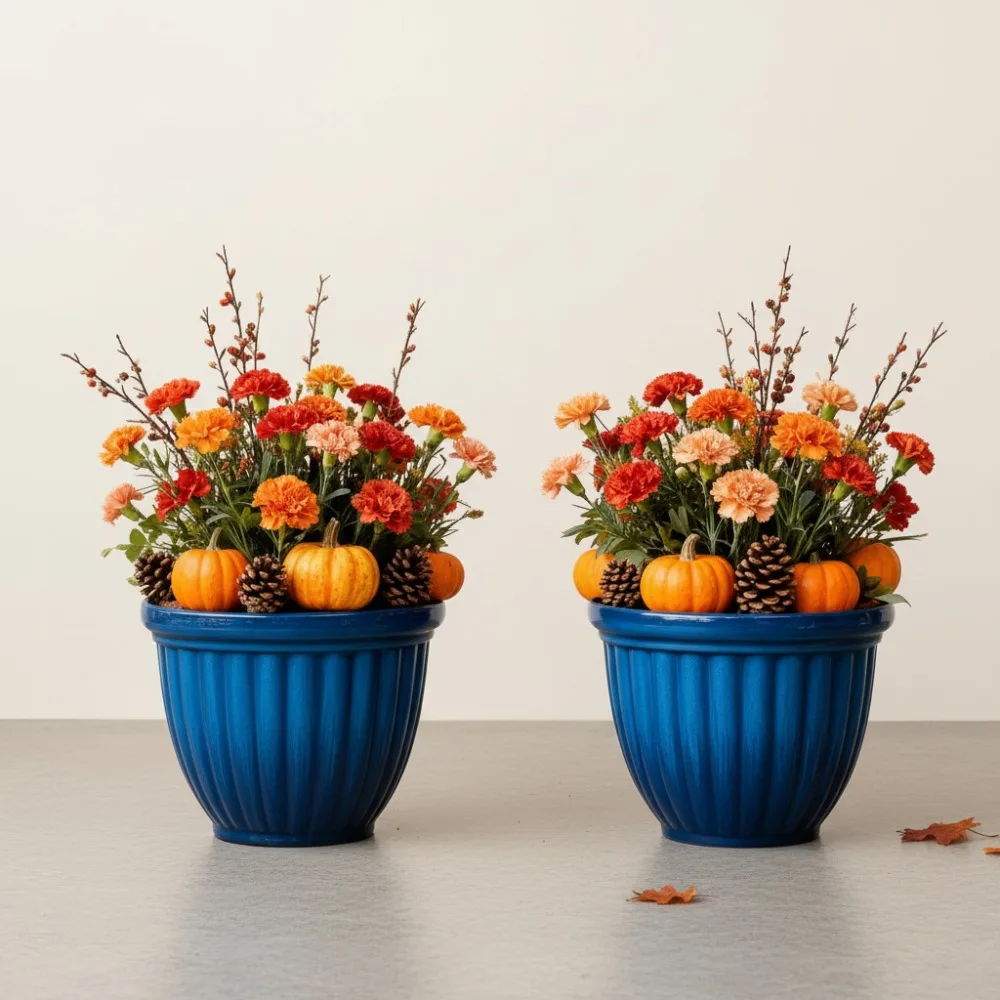 

15 "большие уличные горшки, набор из 2 шт., устойчивые к атмосферным воздействиям пластиковые цветочные горшки для декора сада, патио, крыльца