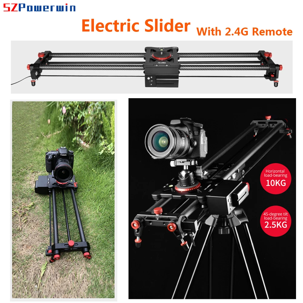 Powerwin Professional Electric Camera Slider  Motozied  Carbon Fiber Track Rail Motor Time Lapse 2.4G Wireless Control Remote