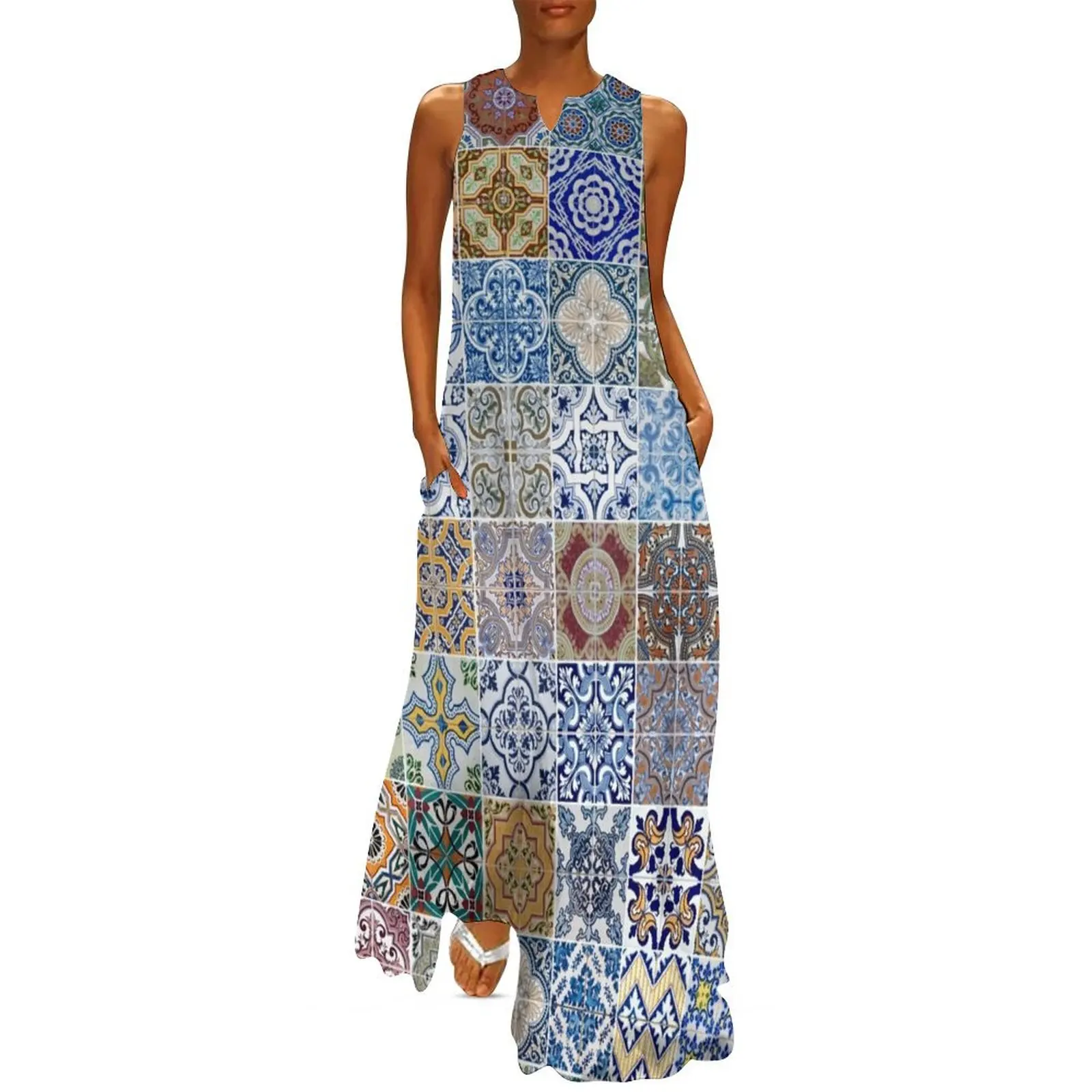 Set of 48 ceramic tiles patterns Long Dress wedding guest dress 2025 Woman clothing luxury dress women clothes