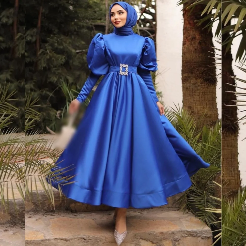 

Customized Intricate Matching Charmeuse Sequined Pleat A-line Scoop Neck Midi Dresses Bespoke Occasion Retro