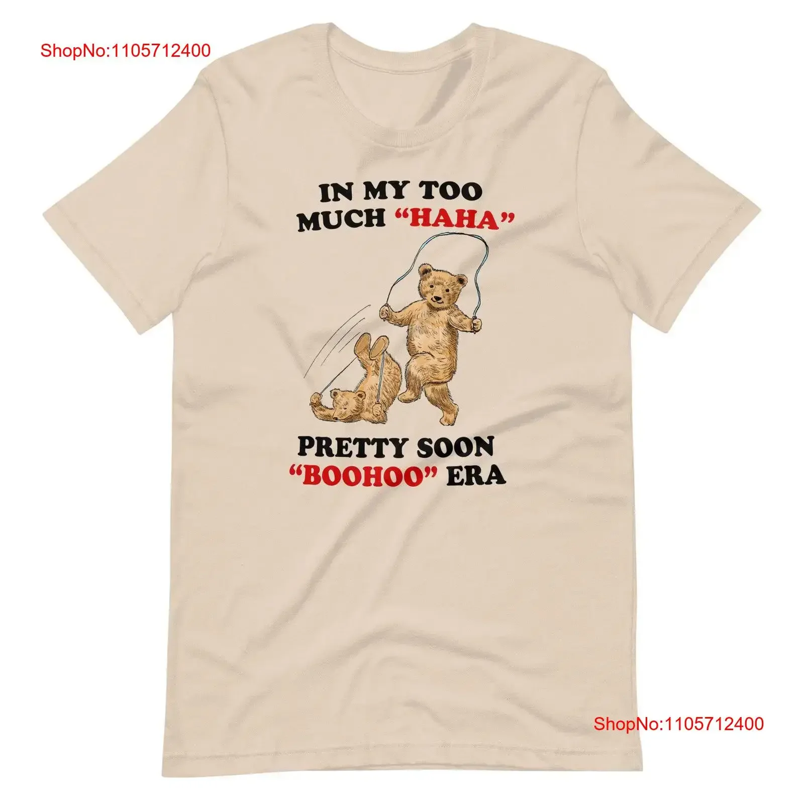 Haha Boohoo T Shirt vintage Washed Stretched fashion streetwear Top For Everyday Wear designer clothes graphic Versatile