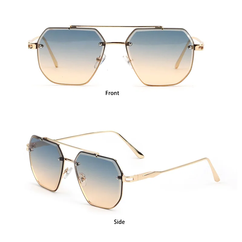 Raute neue Polygon Metallrahmen Herren Sonnenbrille Mode einfache Vintage Frauen Sonnenbrille UV400 Fahren Angeln das beste Geschenk – Detail 6